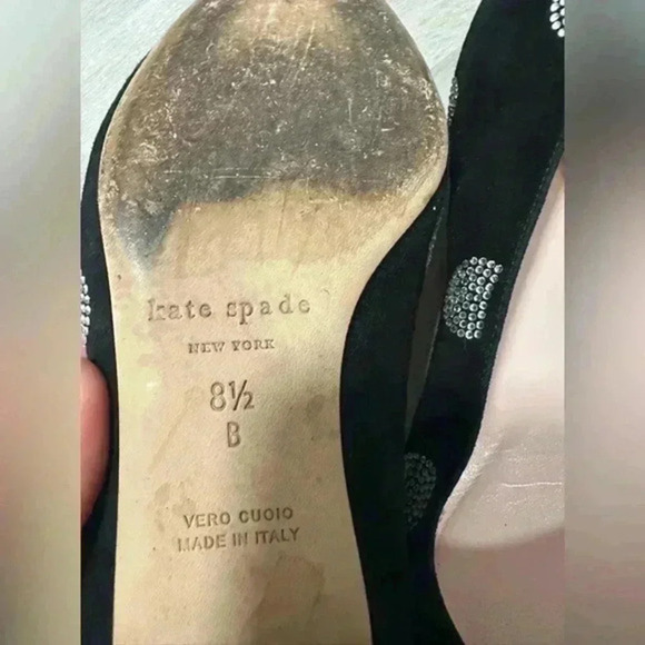 Kate Spade New York 8 1/2 Bayla‎ Black/Suede Crystal Strass - Picture 4 of 7